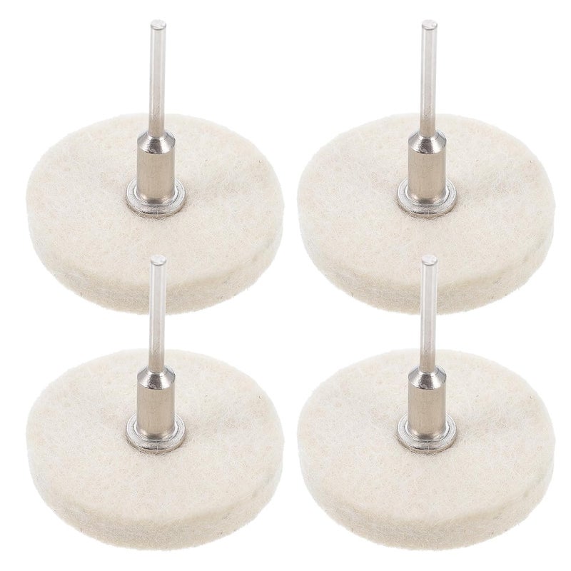 4Pcs 50mm Wool Polishing Wheels With Handle For Rotary Tools Wood Ceramics Buffing - Image 1